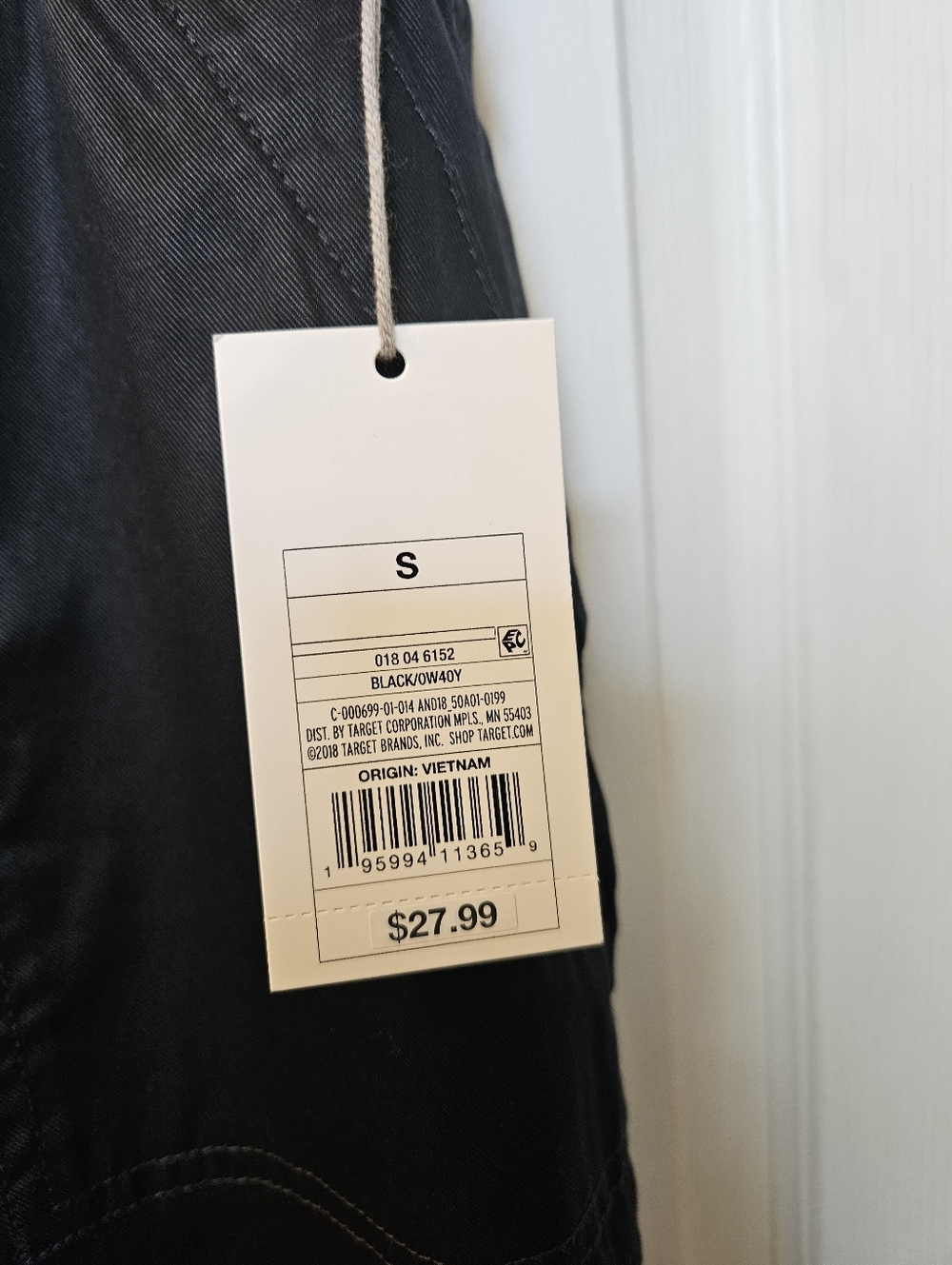 Black Drawstring Cargo Jogger Pants - Picture 8 of 10